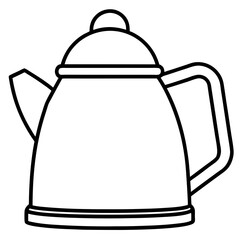 Simple Line Art Kettle Vector