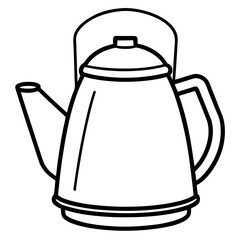 Simple Line Art Kettle Vector