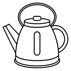 Simple Line Art Kettle Vector