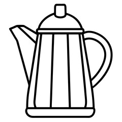 Simple Line Art Kettle Vector