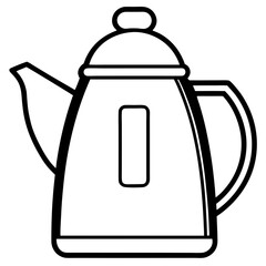 Fototapeta premium Simple Line Art Kettle Vector