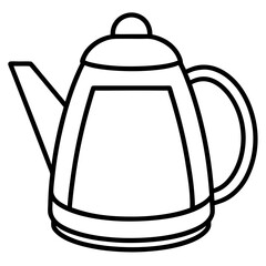 Simple Line Art Kettle Vector