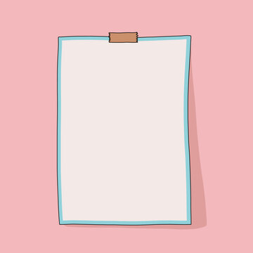 Minimalist Blank Paper with Tape Illustration