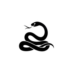 Fototapeta premium Elegant Black Snake Illustration for Design Projects