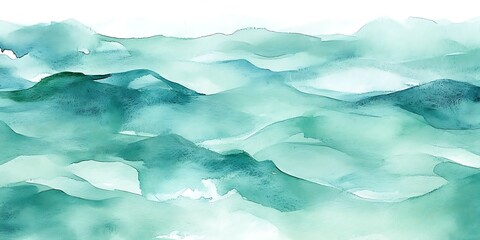 Obraz premium Abstract teal watercolor landscape