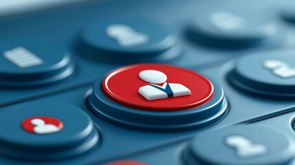 Closeup of remote control button, a detailed exploration of texture and functionality