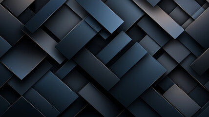 Fototapeta premium Dark geometric abstract background with layered rectangles and squares, creating modern and sophisticated design. Perfect for digital art, wallpapers, or graphic projects