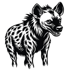 Adobe Illustrator ArtAdorable hyena line art illustration designed for kids to fill with vibrant colorswork