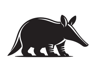 Obraz premium Aardvark silhouette vector illustration on white background