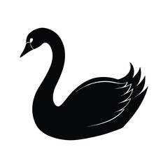 Fototapeta premium Swan silhouette vector illustration 