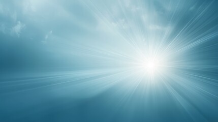 Radiant sunbeams illuminating a vibrant blue sky, breathtaking natural spectacle