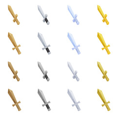 進化する剣のイラスト素材セット