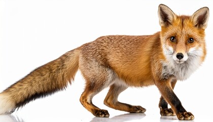 Fototapeta premium Red fox isolated white background