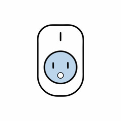 A Friendly Power Outlet Awaits Connection, Ready To Energize Your Devices With Simple, Clean Lines And A Light Blue Interior Isolated on Transparent Background