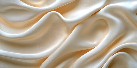 Obraz premium Creamy satin fabric, draped folds, soft texture