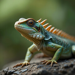 Fototapeta premium Selective focus shot of a dragon lizard