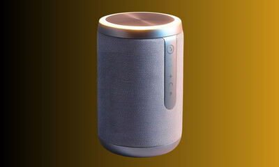 Futuristic Smart Speaker with LED Touch Controls - Wireless AI-Powered Home Device Illustration