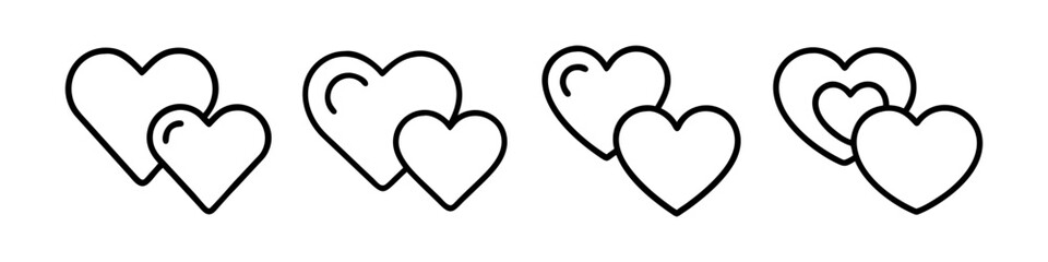 sibling hearts icon, sibling hearts line art - simple line art of sibling hearts, perfect for sibling hearts logos and icons