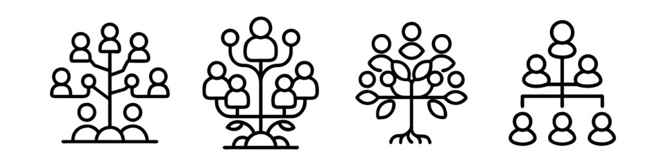 family tree roots icon, family tree roots line art - simple line art of family tree roots, perfect for family tree roots logos and icons