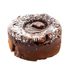 Chocolate lava cake with powdered sugar and melted center