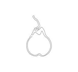 Pear fruit continuous line. Continuous one line drawing of delicious pear. Pear seed concept. single line drawing