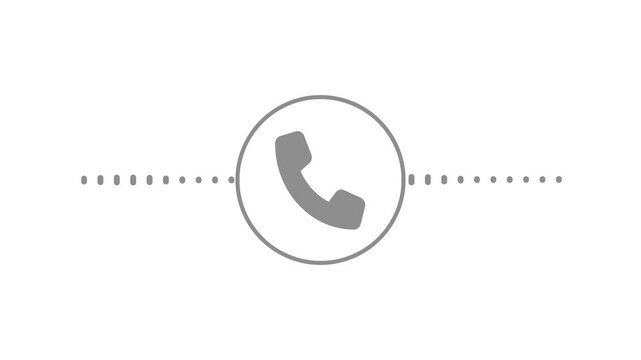 Minimalist Telephone call audio sound wave animation on white Background