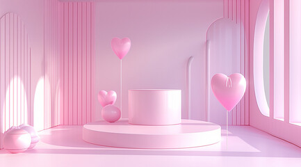 pink background with pink ribbon