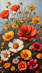 Fototapeta premium orange flowers background