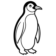 Abstract Penguin Line Drawing