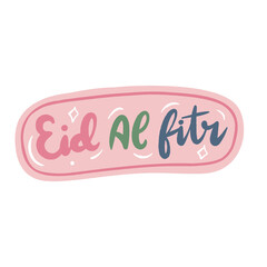 Eid Al Fitr Eid Mubarak. Isolated on White Background and Transparent PNG.