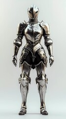 Medieval lady knight in heavy armor, battle-ready, symbolizing honor, resilience, and warrior legacy, ideal for epic adventure themes, artistic book style