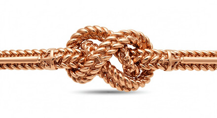 Obraz premium Elegant Rose Gold Rope Knot Bracelet Jewelry Accessory Closeup