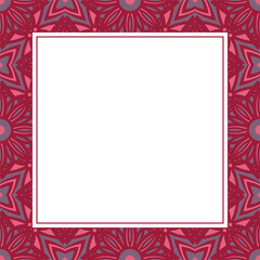 Oriental ornamental mosaic. Arabic design for page decoration. Vector frame of asian mosaic border