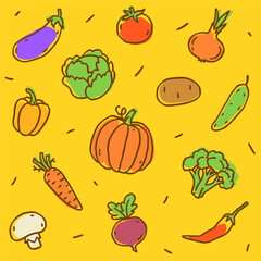 Pattern vegetables color