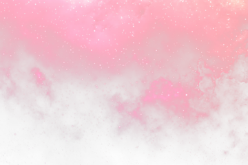 Pink nebula, cosmic dust, stars.