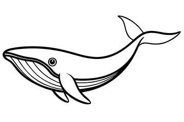 Abstract Whale Line Drawing