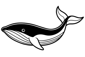Abstract Whale Line Drawing