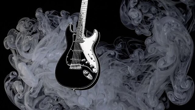 electric guitar on black background