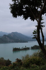 mountain lake in the morning