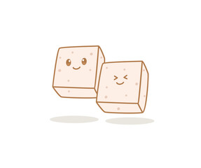 cute cartoon tofu illustration 