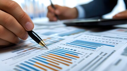 59. Business professionals discussing financial reports during a workshop with a speaker presenting on investment trends