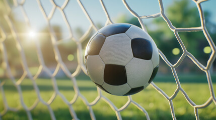 ゴールの瞬間、輝くフィールド  
