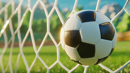 ゴールの瞬間、輝くフィールド  
