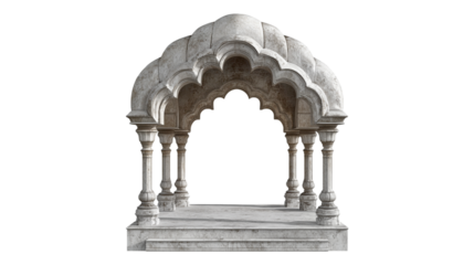 Elegant Stone Archway Architectural Design Ancient Structure, Isolated on Transparent Background