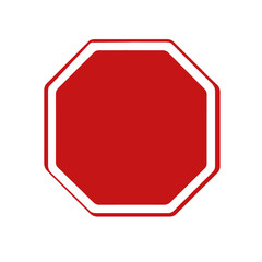 empty Blank Red Stop Sign Icon for Traffic and Road Safetyroad sign © Lumos Studio