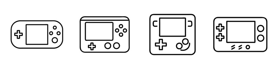 handheld game console icon, handheld game console line art - simple line art of handheld game console, perfect for handheld game console logos and icons