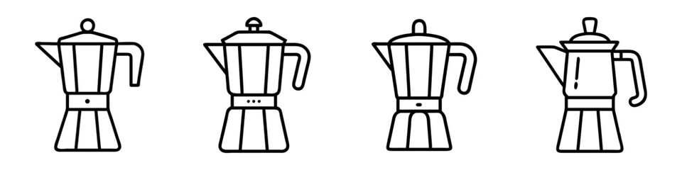 retro coffee percolator icon, retro coffee percolator line art - simple line art of retro coffee percolator, perfect for retro coffee percolator logos and icons