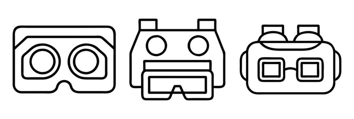 stereoscope viewer icon, stereoscope viewer line art - simple line art of stereoscope viewer, perfect for stereoscope viewer logos and icons