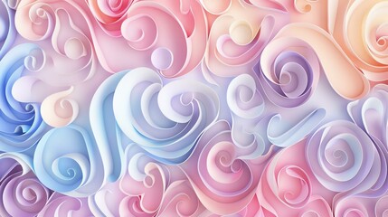 A vibrant abstract design featuring swirling pastel colors, creating a captivating visual effect that evokes a sense of creativity and calmness.
