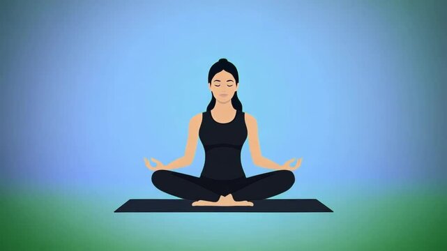 Meditation video  with woman in lotus pose